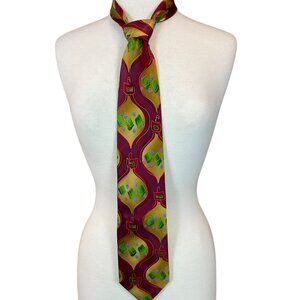 J. Garcia Creme de Menthe Hangover Christmas Ornaments Vintage 100% Silk Tie